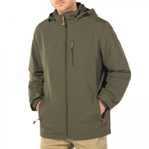 Men’s Windbreaker Jacket Hooded Waterproof Shell Rain Coat for Outdoor Hiking Climbing Traveling