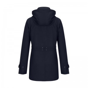 Women’s Removable Hoodie Mid-Length Tunic Trench Coat