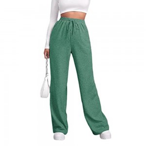 Wide Leg Joggers Pants for Women High Waist Pajama Pants with Pockets Casual Lounge Drawstring Sweatpants