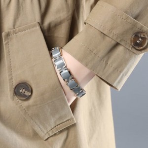 Women’s Windbreaker Button Raincoat with Belt Jacket