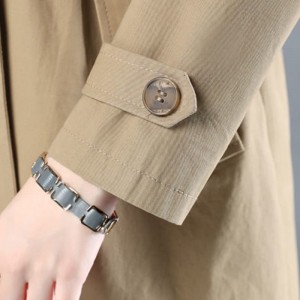 Women’s Windbreaker Button Raincoat with Belt Jacket