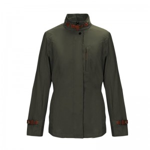Women Stand Collar Softshell Jacket With Concealed Zippered