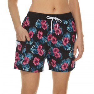 Womens Elastic Waist Casual Drawstring Shorts Summer Beach Shorts with Pockets