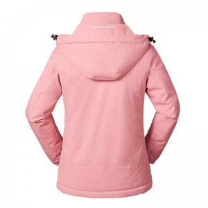 Women’s Heated Jacket with Battery Pack 5V, Windproof Electric Insulated Coat with Detachable Hood Slim Fit