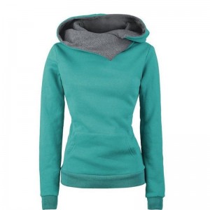 Womens Long Sleeve Lapel Shirt Plain Tops Casual Hoodie Pullover Sweatshirt With Pockets