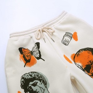 Women’s Printed Jogger Pants Elastic Waist Fashion Graphic Hip-hop Loose Sweatpants with Pockets