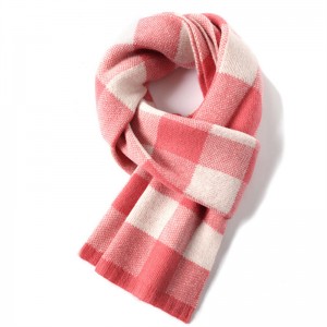 Women’s Wool Scarf-Winter Checked Scarves for Women, Soft Thick Wraps