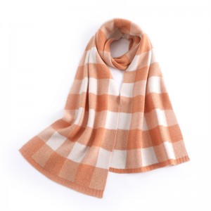 Women’s Wool Scarf-Winter Checked Scarves for Women, Soft Thick Wraps