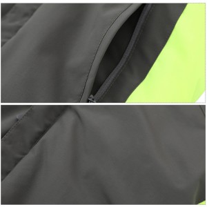 Boy’s Hooded Windbreaker Jacket Color Block Waterproof Insulated Jacket