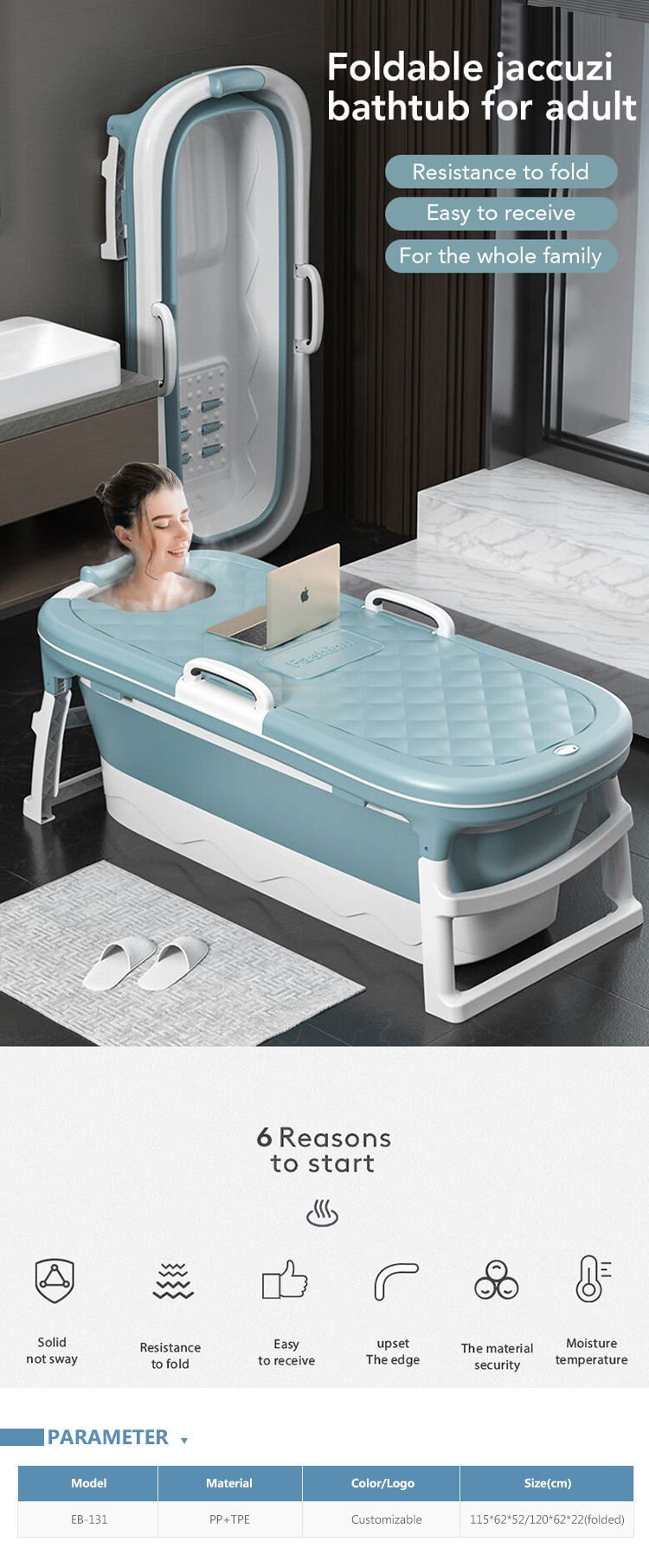 Portable Plastic Bathtub