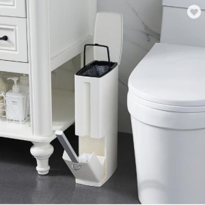 Europe style for Locking Trash Can - Multi-Function Bathroom Garbage Bin Toilet Brush Integrated Sets with Flip Handle Liner Trash Can – KAIHUA