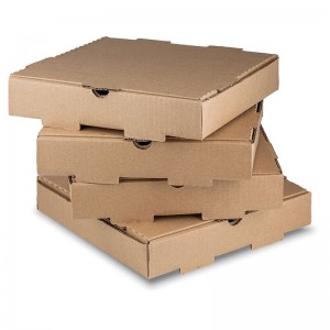 Europe style for Food Packaging - Custom Printed Kraft Corrugated Cardboard Pizza Packing Box Wi...