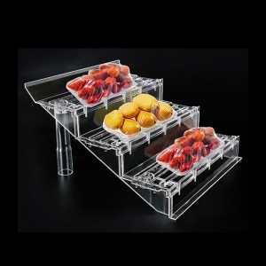Assemblable and Detachable Acrylic steps display stand for The air curtain cabinet freezer, salon nail display stand holder
