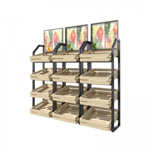 Supermarket vegetable and fruit display rack Multi-functional fresh shelf