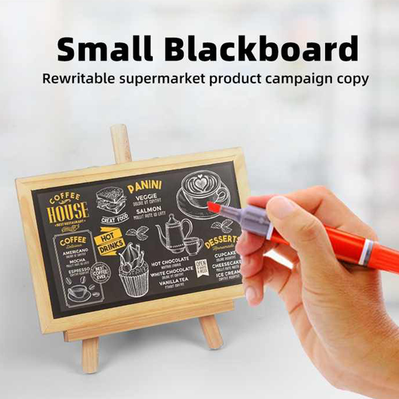 Wooden Stand Small Blackboard Activity Prompt Board household study promotion