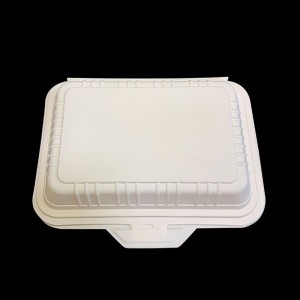 Custom environmental friendly lunch boxes disposable large rectangular half folding large capacity takeout packing box