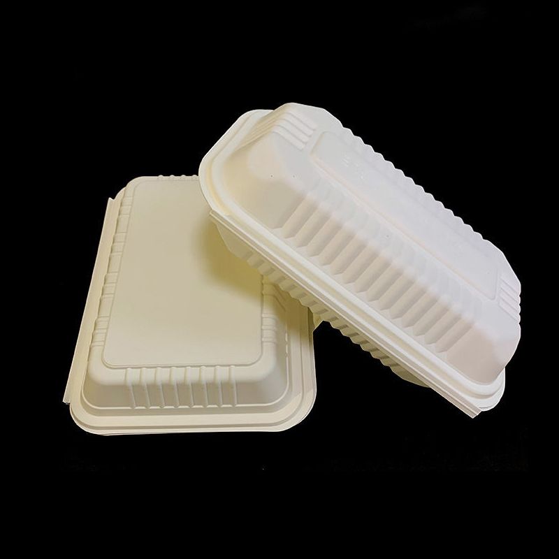 Custom environmental friendly lunch boxes disposable large rectangular half folding large capacit...
