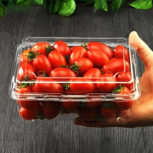 OEM Service 100% PLA Biodegradable Compostable Clear Hinged Vegetable Fruit Clamshell Box