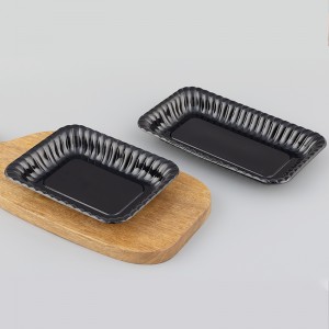 Custom black pet plastic fast food tray