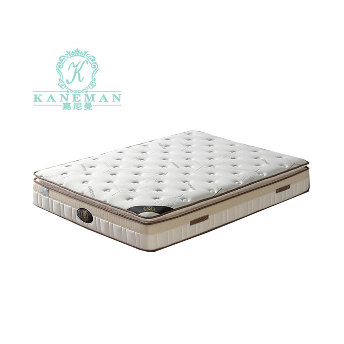 Custom pillow top spring mattress 2022 comfortable latex mattress compress bamboo hotel spring mattress
