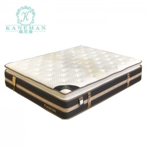 Europe style for Car Camping Mattress Pad - King size luxury hotel pillow top mattress Hybrid pocket spring mattress in a box – Kaneman