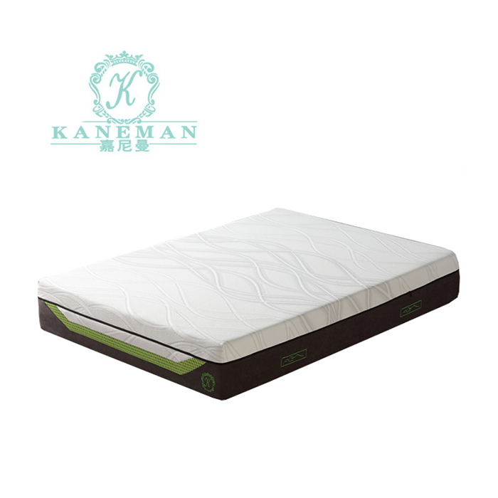 Sleeping Well 12 inch natural latex visco gel memory foam mattress fold compress in color box cheap price wholesale