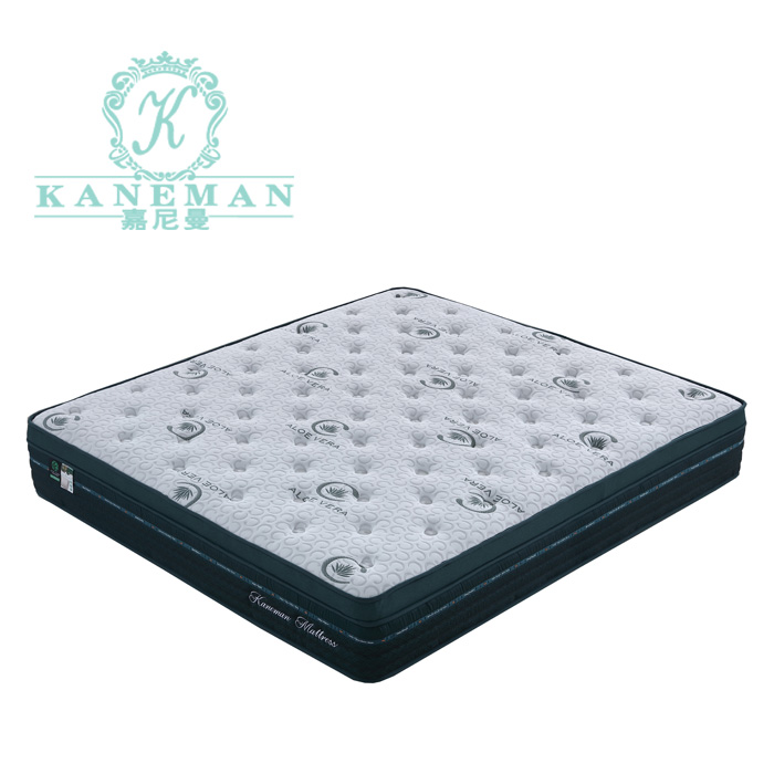Custom bed mattress 30cm Vacuum Packing Aloe Vera Pocket Spring Mattress