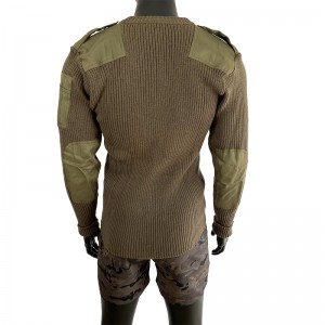 Khaki Military Surplus Wool Commando Tactical Army Sweater