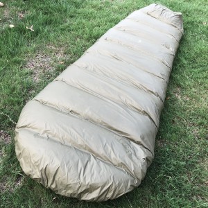 Lightweight Portable Waterproof Camping White Goose Down Mummy Sleeping Bag with Compression Sack