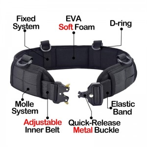 Military Tactical Padded Belt Adjustable Hunting Belt