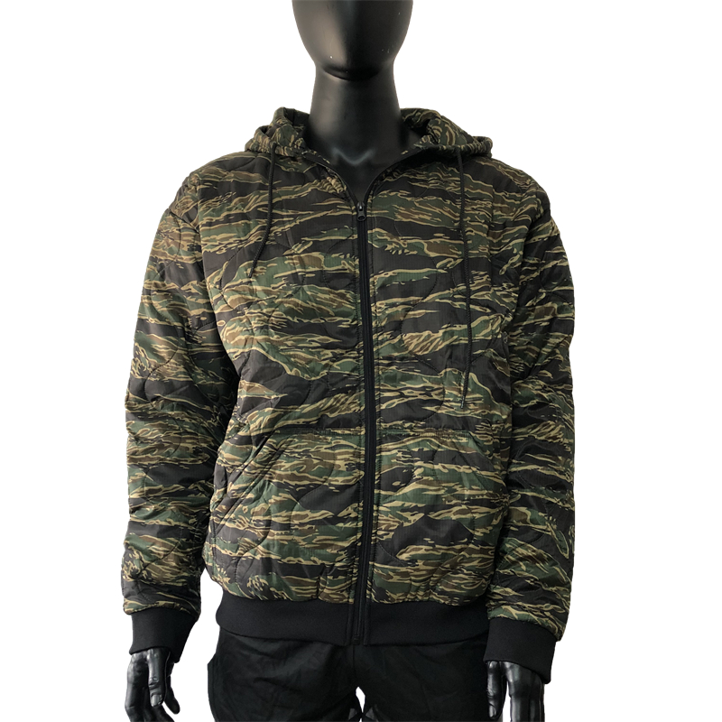 Military Nylon Rip Stop Breathable Poncho US Army Green Tiger Stripes Camo Woobie hoodie With Zipper Featured Image