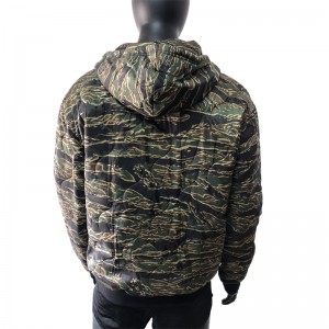 Military Nylon Rip Stop Breathable Poncho US Army Green Tiger Stripes Camo Woobie hoodie With Zipper