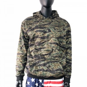 High Quality Army Camouflage Apparel - Military Style Green Tiger Stripe Camouflage Woobie Hoodie For Men – kango