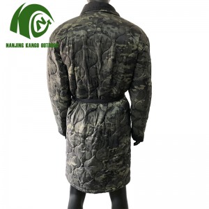 Military Style Black Multicam Smoking Jacket Long Sleeves Woobie Hoodie Camouflage Smoking Robe