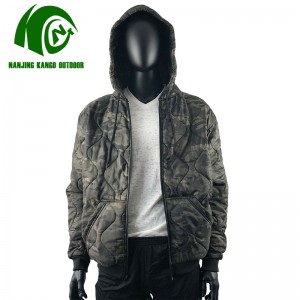 Hot sale USMC black multicamo poncho hoodie military lightweight zip up woobie hoodie