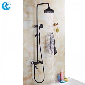 2021 Latest Design Wall Hang Faucet - Classic style black shower set – Kangrun