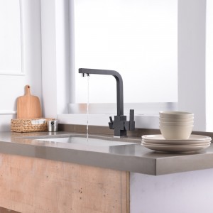 Factory Supply Gunmetal Kitchen Faucet - KR-810 square tube filter dual outlet kitchen faucet – Kangrun