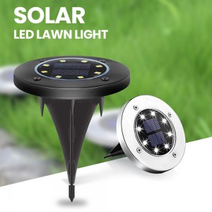 Solar Ground Lights 8 LED Solar Garden Lights Waterproof Outdoor Solar Disk Lights for Pathway Yard Walkway Patio Lawn Path