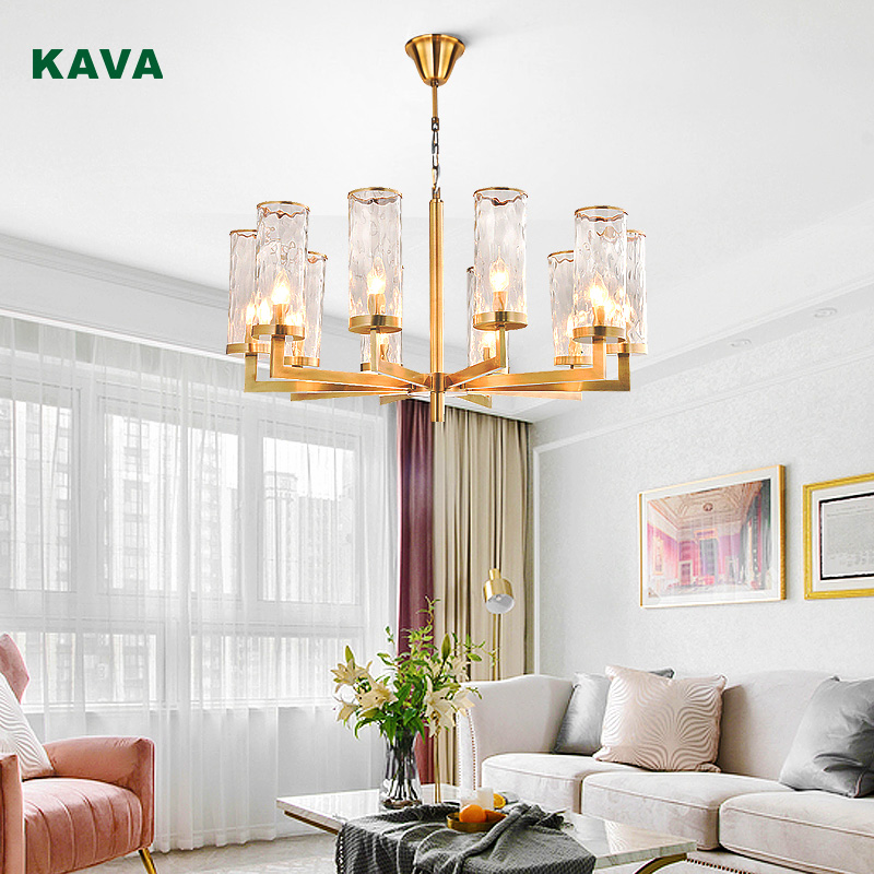 Professional Design Gold Crystal Chandelier - Popular Glass Decor Dining Room Kitchen Big Chandelier Pendant Light 10517-7P – KAVA