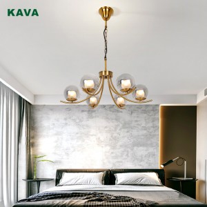 Good Wholesale Vendors Art Deco Pendant Lights - ecorative Bedroom G9 Hanging Lights Modern Smoky Glass Chandelier 11131-6P – KAVA