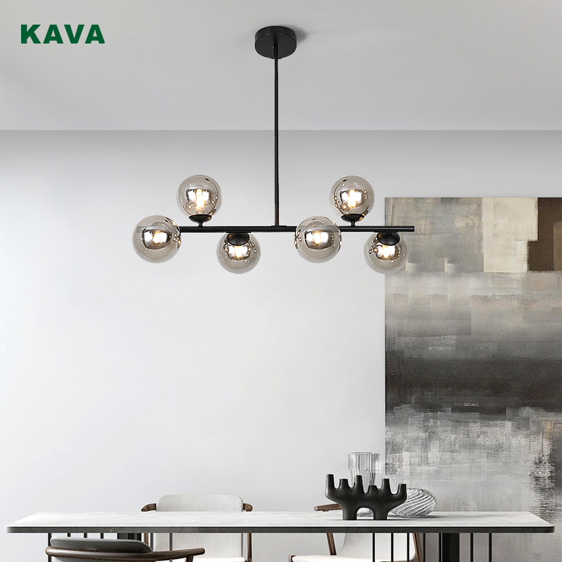 High definition Drum Chandelier - Indoor decorative bedroom G9 6 lights hanging lights modern smoky glass led chandelier 11143-6P – KAVA