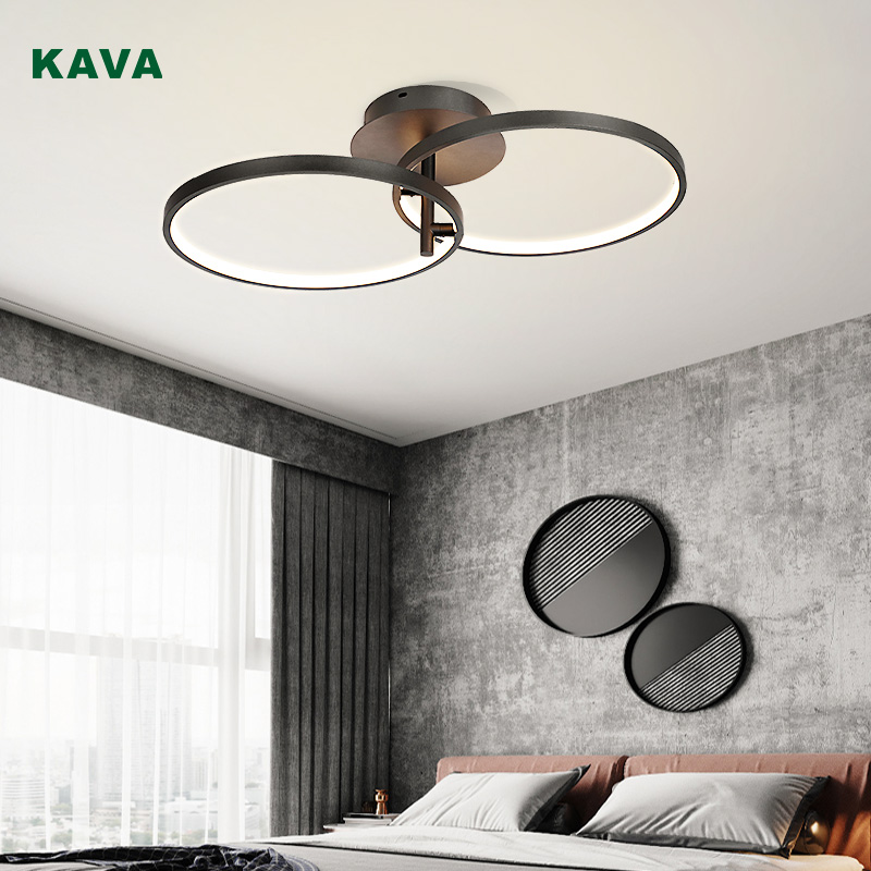 China Manufacturer for Voltage Lighting - Nordic modern decorative matte black round ceiling light 20324-2C – KAVA
