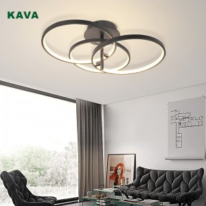 Factory wholesale Ceiling Lights For Living Room - Black Ring Ceiling Light Dimmable LED Lamp 20324-3C – KAVA