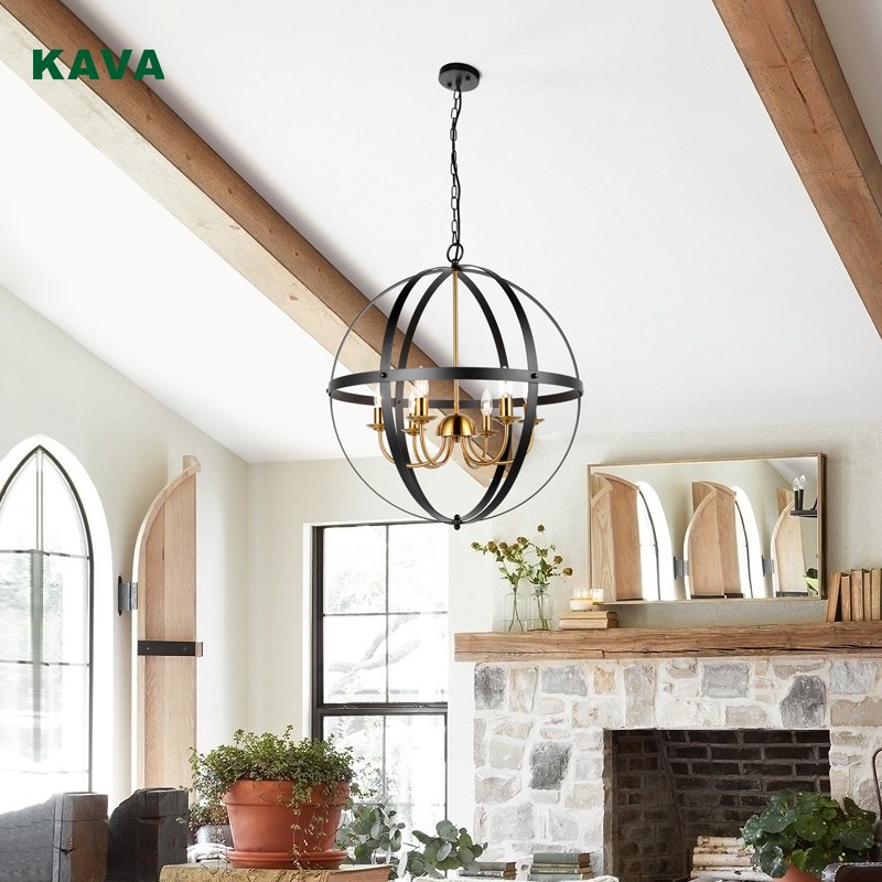 Competitive Price for Farmhouse Dining Room Chandelier - Classics vintage gold bronze color  pendant light 10860-6P-BK+GD – KAVA