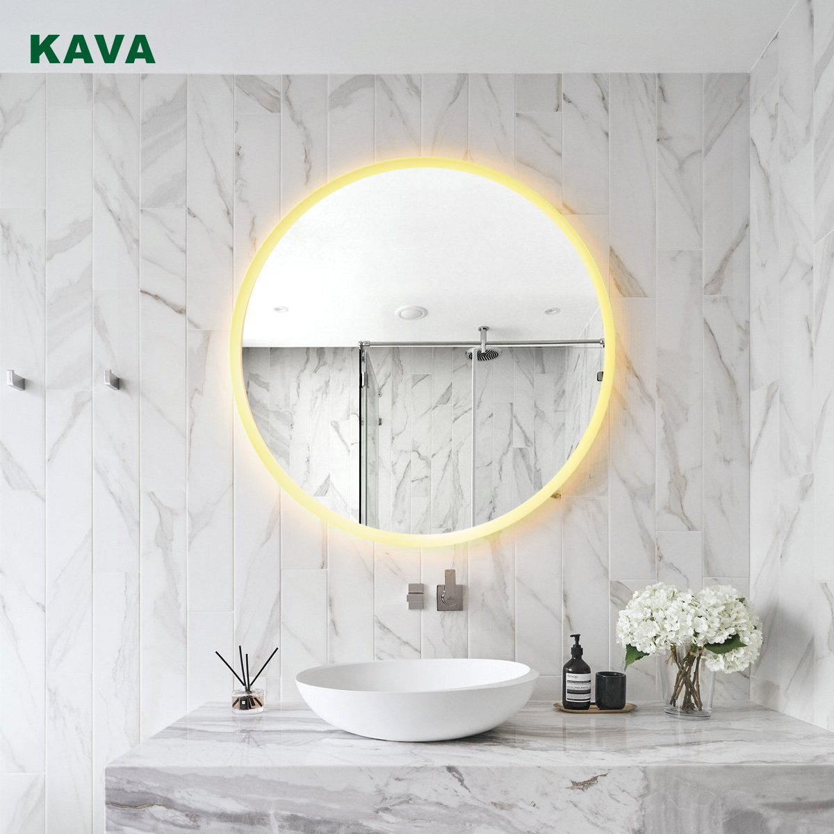 Wholesale Price Brass Wall Lights - Round mirror light Waterproof Bathroom Led Vanity Lights KMV6008M – KAVA