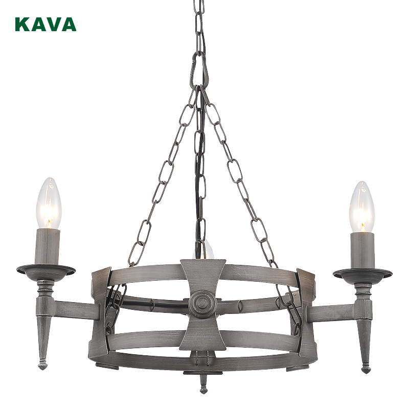 KAVA मध्ययुगीन प्रकाश ग्रे ब्रश सेतो फिनिश लटकन बत्ती 7406-3P