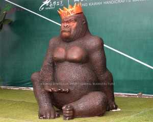 Buy Realistic Fiberglass Gorilla Statue Customized Service Photo-Taking Gorilla FP-2401