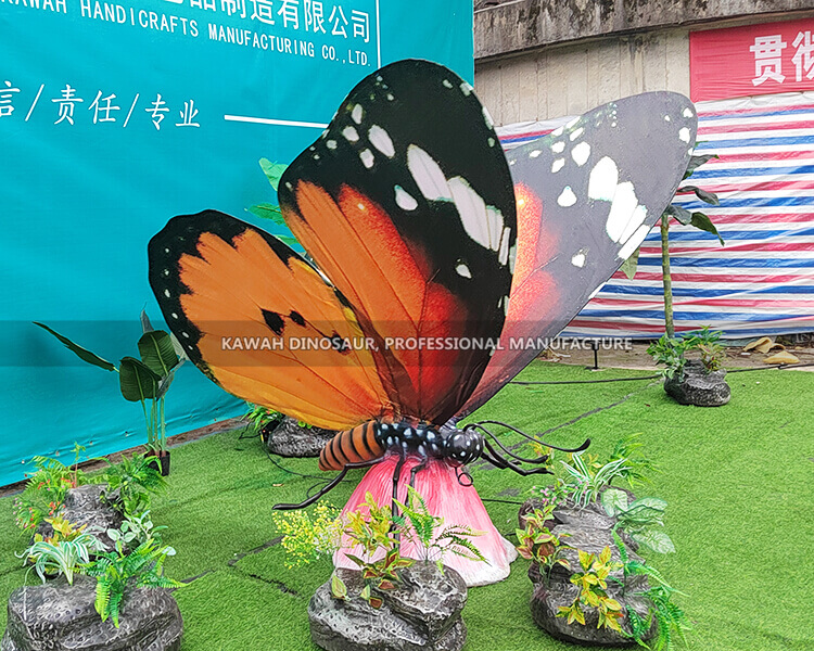 theme park big artificial moving butterfly