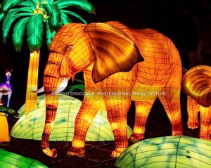 Customized Life Size Elephant Lanterns Realistic Animals Lantern China Factory CL-2645