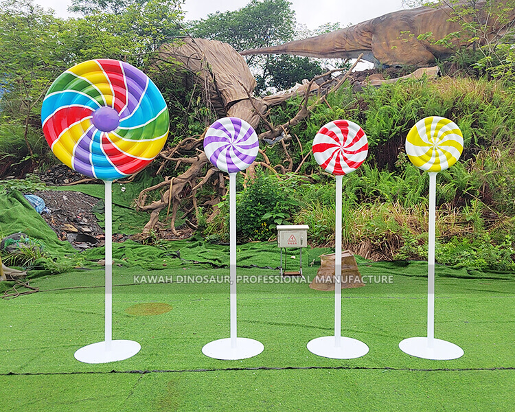 Customized Simulated Lollypop Candy Statue Decoration Fiberglass Statue FP-2443